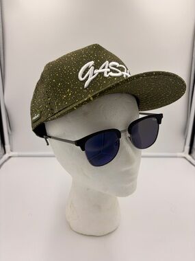 Primo CASH Script Mesh Logo Snapback Golf Cap Black with Gold Speckle Brand NWT